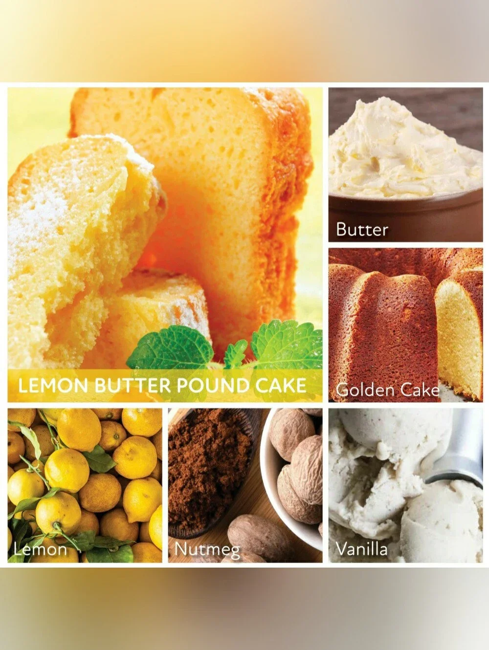 LEMON BUTTER POUND CAKE -A Cheerful Giver, Strong Scented Candle, 34 oz